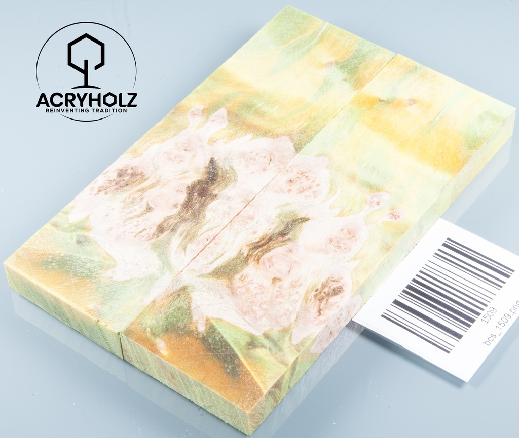 Ahorn Griffschalen stabilisiert | 145x40x10 | plexiholz | Messergriff | 0598