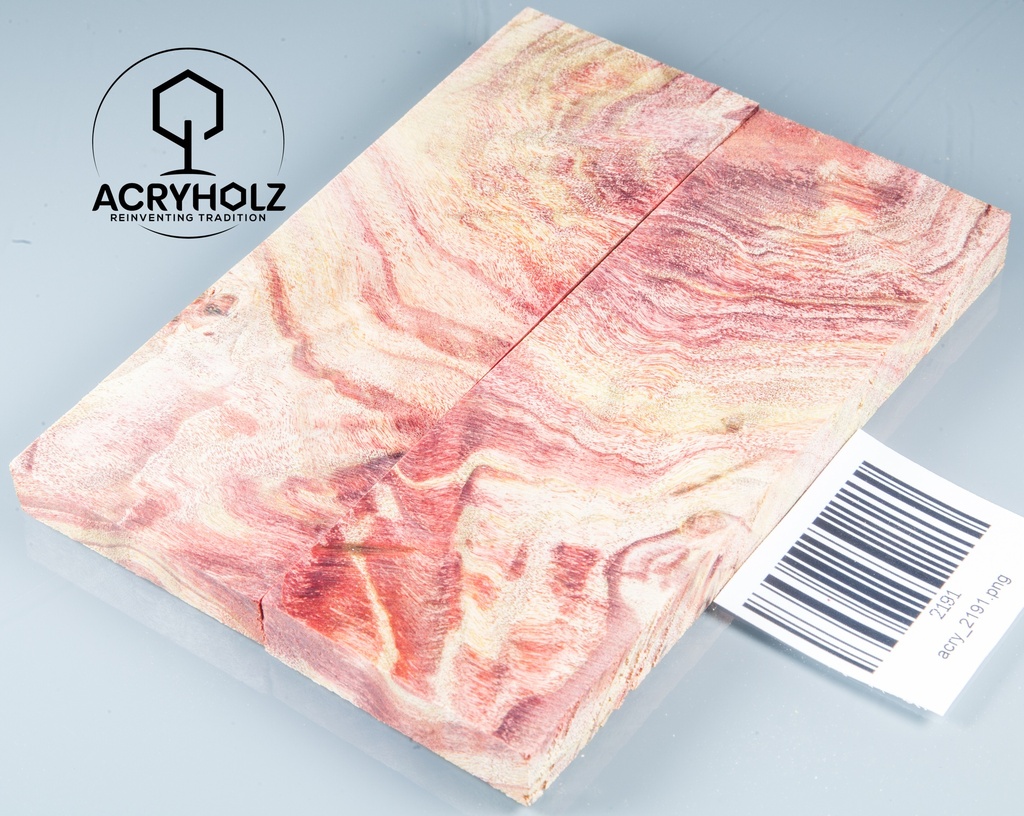 Pappel Griffschalen stabilisiert | 120x45x10| ACRYHOLZ | Messer | Griffholz 1630