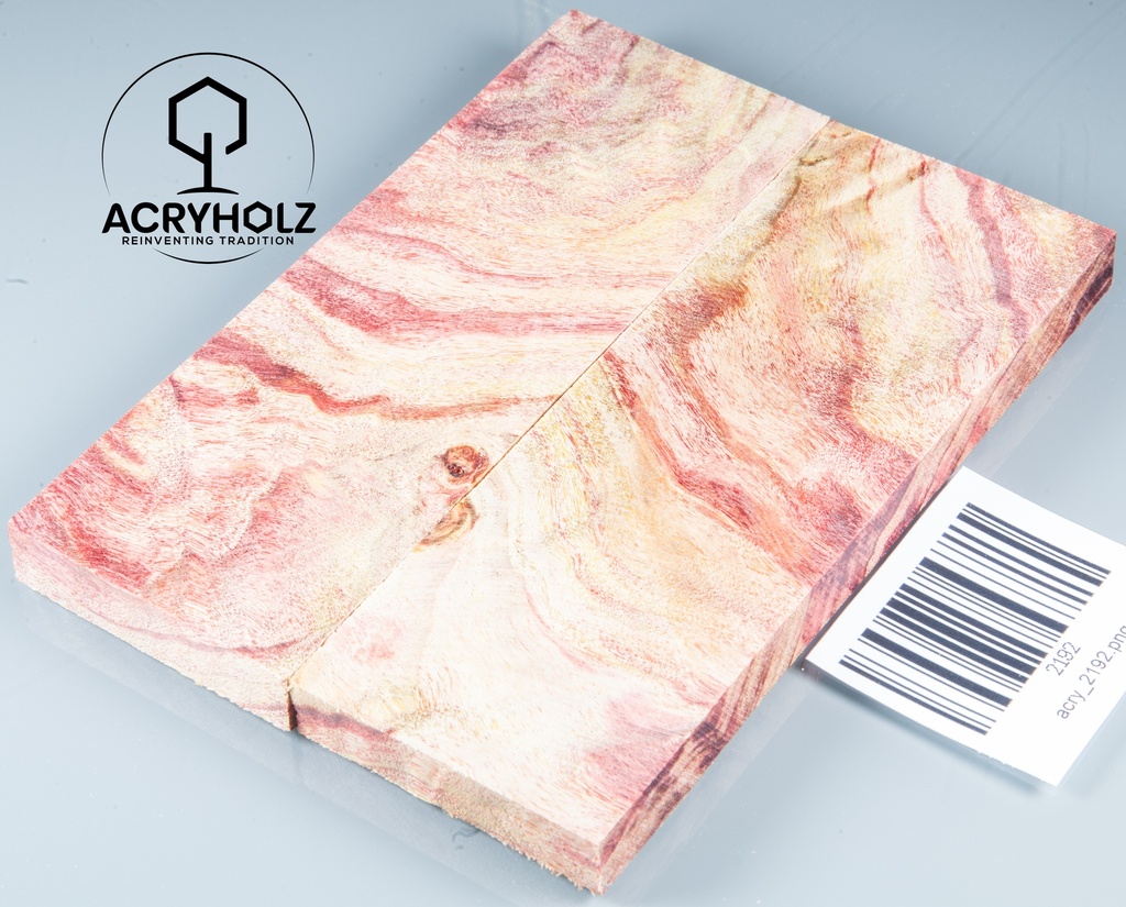Pappel Griffschalen stabilisiert | 120x45x10| ACRYHOLZ | Messer | Griffholz 1630