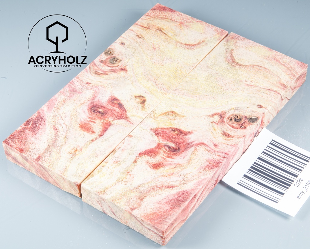 Pappel Griffschalen stabilisiert | 120x40x10| plexiholz | Messer | Griffholz 0356