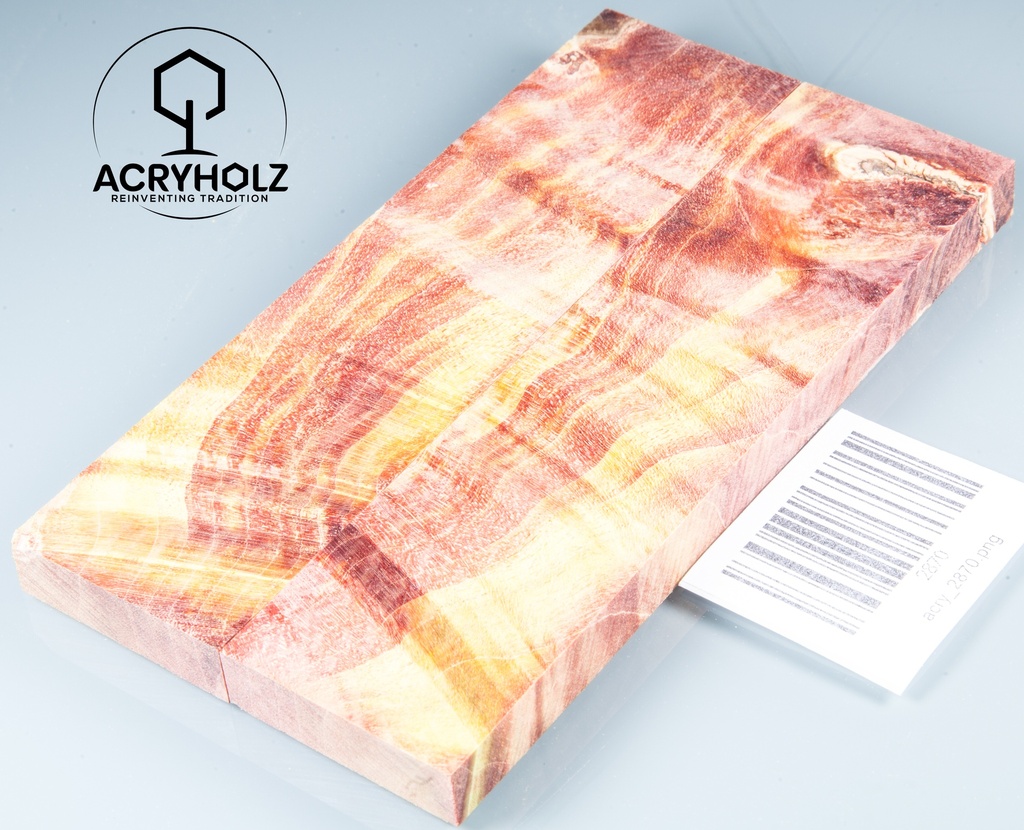 Pappel Griffschalen stabilisiert | 120x45x10| ACRYHOLZ | Messer | Griffholz 1630
