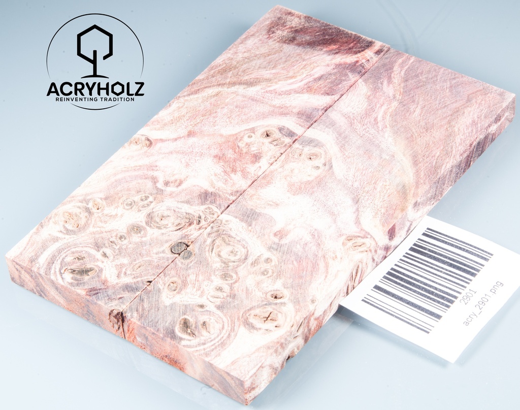 Pappel Griffschalen stabilisiert | 120x40x10| plexiholz | Messer | Griffholz 0356