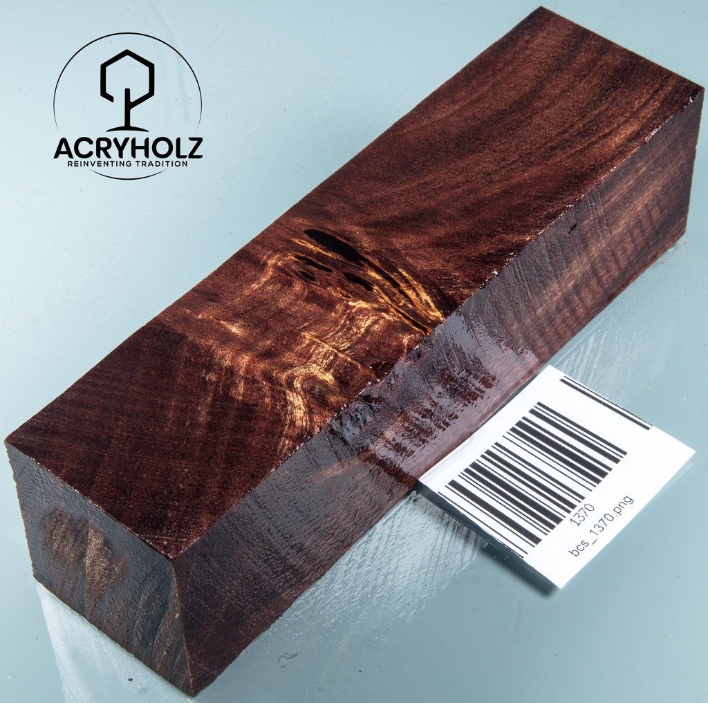 Álamo Burl Estabilizado Madera para Tornear | 150x40x40 | ACRYHOLZ | Mango de Cuchillo 1370