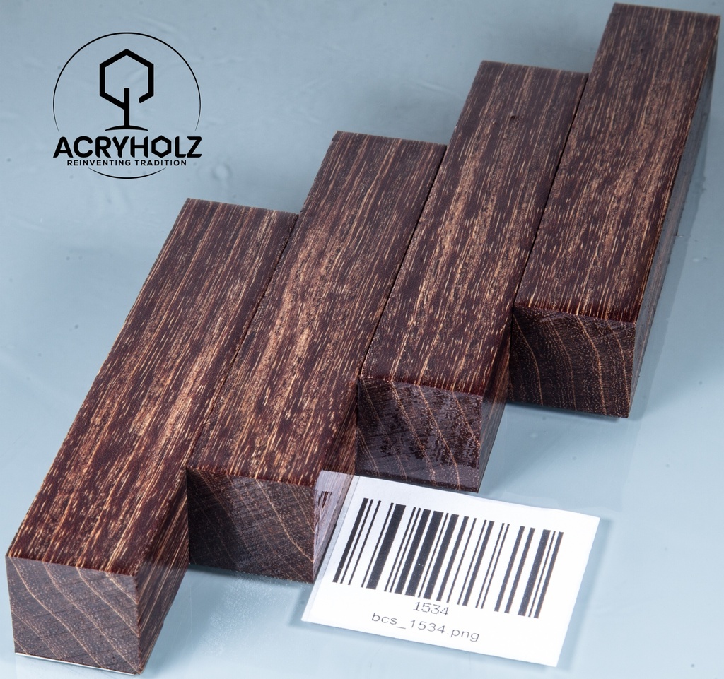 Frassino Blank per Penna Marrone Stabilizzato | 100x20x20 | acryholz | 1534