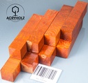 Platano Blank per Penna Arancione Stabilizzato | 100x20x20 | acryholz | 1538