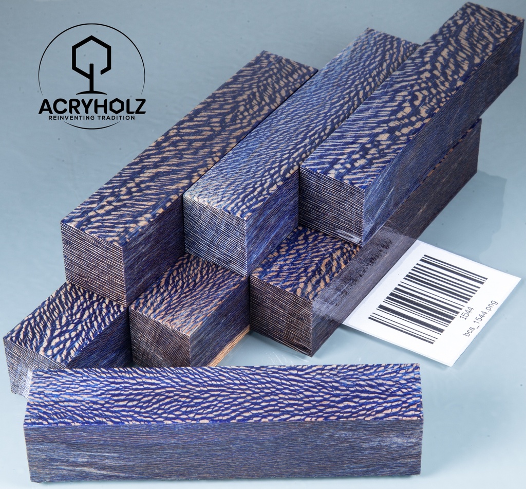 Platane Stiftrohling blau stabilisiert | 100x20x20 | acryholz | 1544