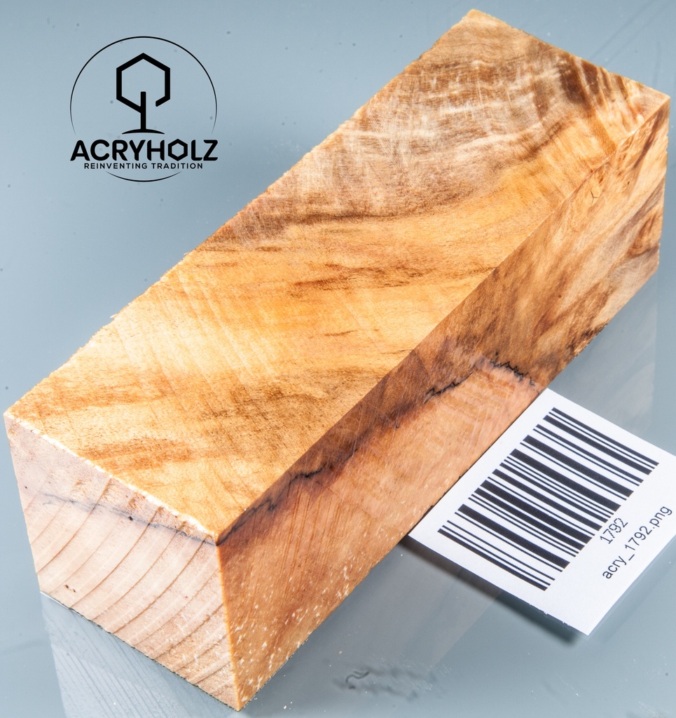 Radica di Acero Negundo Blocco per Manico Stabilizzato | 120x40x40 | acryholz | 1792