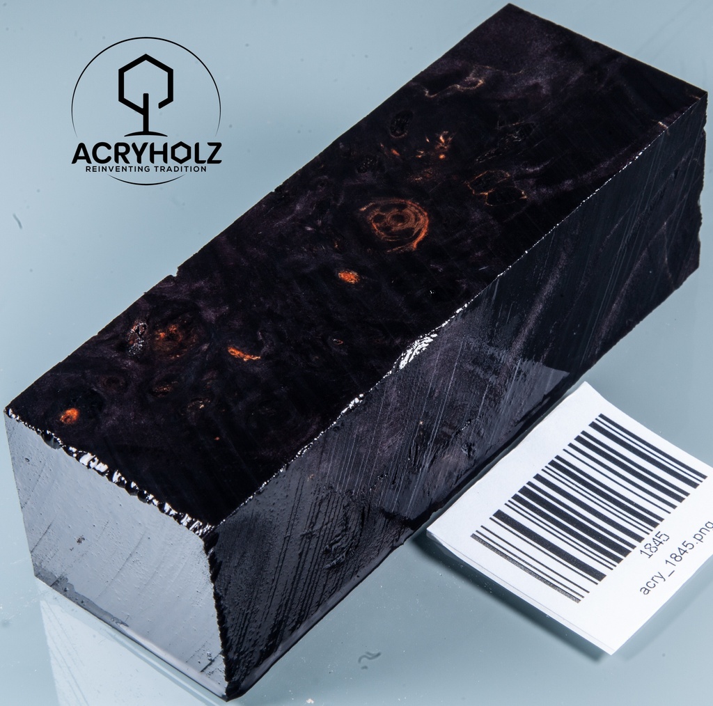 Poplar Burl Stabilized Turning Wood | 120x40x40 | ACRYHOLZ | 1845