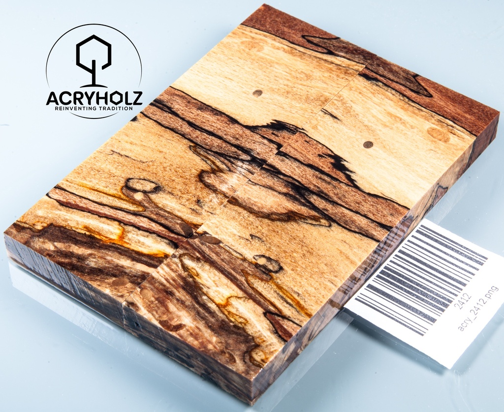Faggio Spalted Stabilizzato Guancette per Manico | 120x40x10 | Manico per Coltello 2412