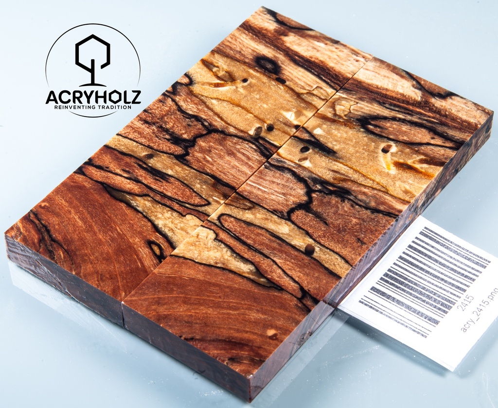 Buk Spalted Stabilizowany Okładziny Rękojeści | 120x40x10 | Rękojeść Noża 2415