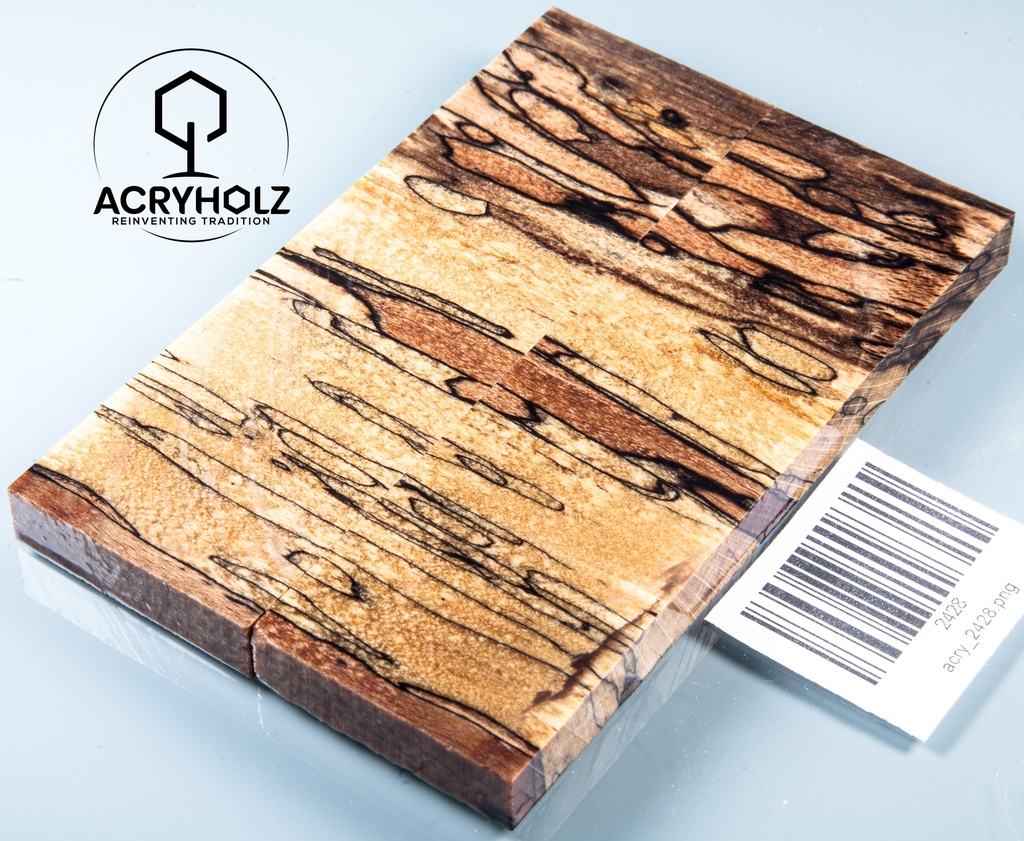 Beech Spalted Stabilized Handle Scales | 130x40x10 | Knife Handle 2428