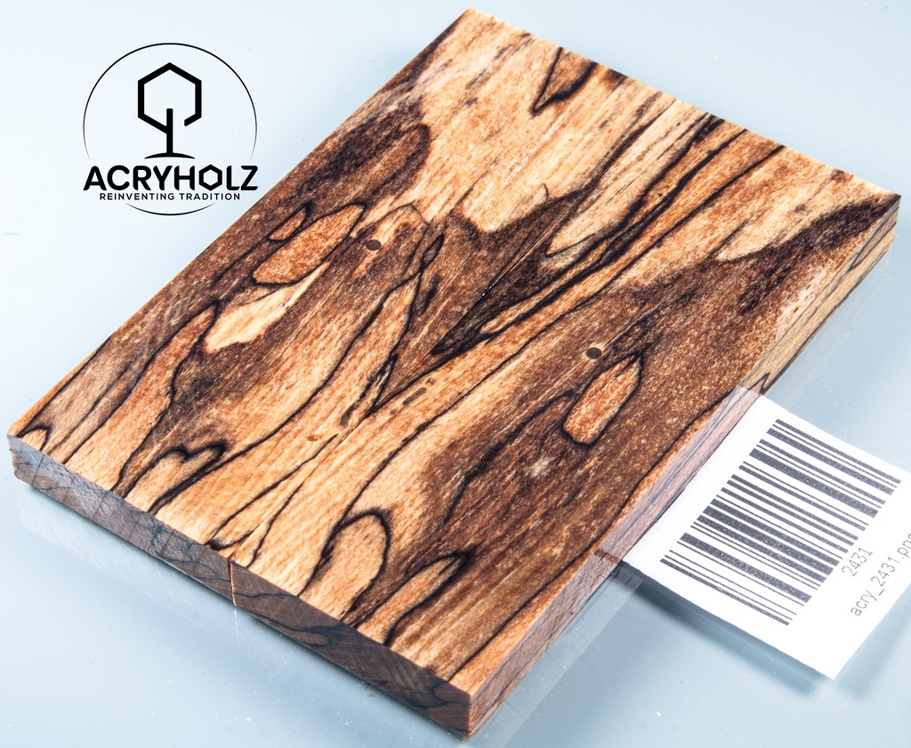 Buche gestockt stabilisiert Griffschalen | 120x40x10 | Messergriff 2431