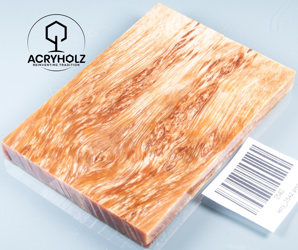 Birch Burl Handle Scales Stabilized | 120x40x10 | acryholz | Knife Handle | 2542