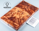 Loupe d'Érable Plaquettes de Manche Stabilisé | 140x40x10 | acryholz | Manche de Couteau | 2657