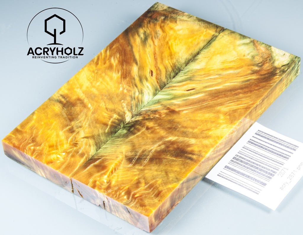 Kastanie Griffschalen stabilisiert | 120x40x10| ACRYHOLZ | Messer | Griffholz 2871