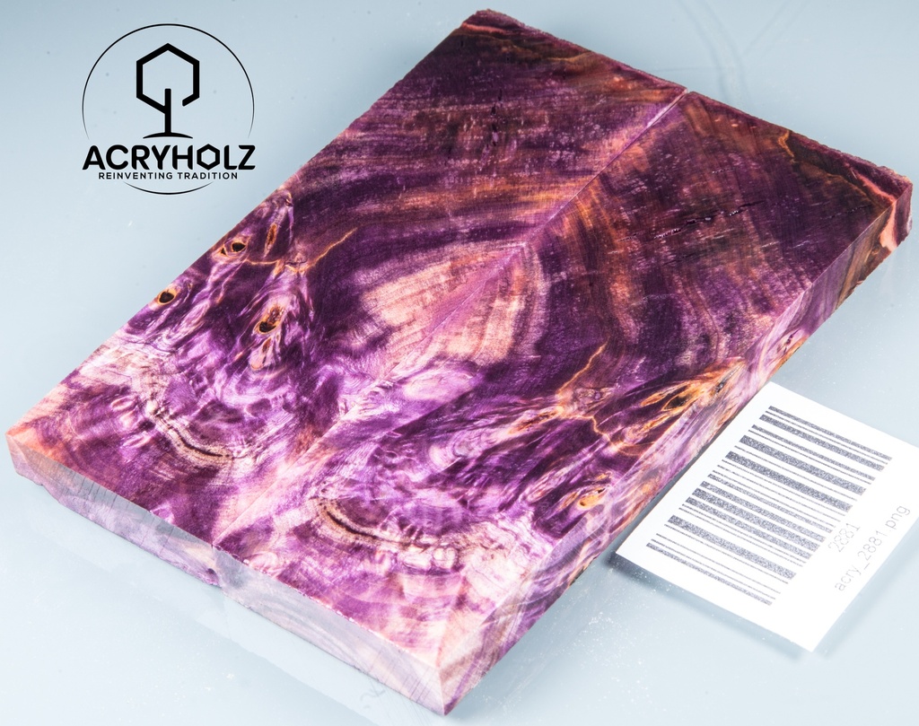Kastanie Griffschalen stabilisiert | 120x40x10| ACRYHOLZ | Messer | Griffholz 2881