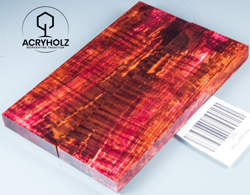 Kastanie Griffschalen stabilisiert | 130x40x10| ACRYHOLZ | Messer | Griffholz 2892