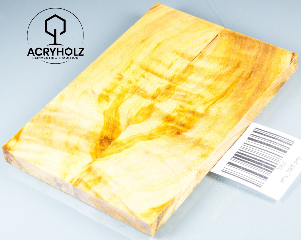 Pappel Griffschalen stabilisiert | 130x40x10| ACRYHOLZ | Messer | Griffholz 2903