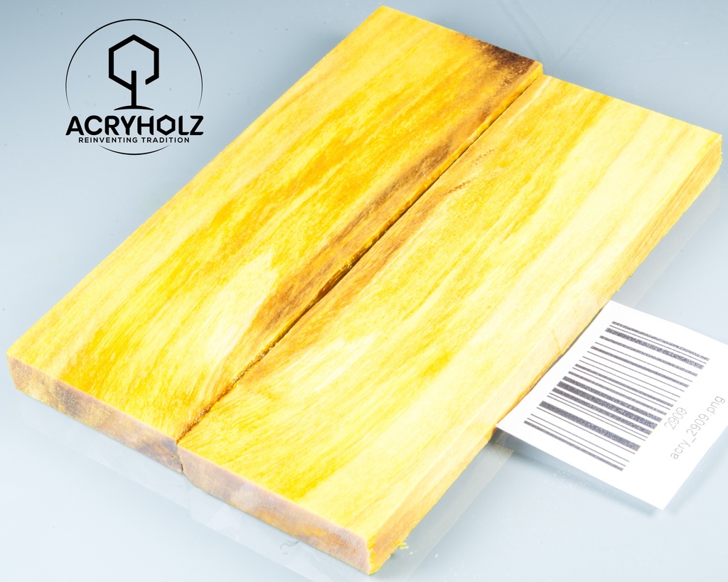 Pappel Griffschalen stabilisiert | 130x40x10| ACRYHOLZ | Messer | Griffholz 2909