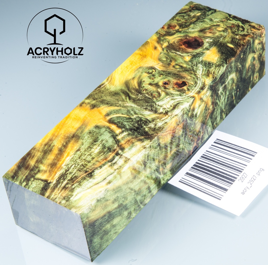 Kastanie Maserholz | Stabilisiertes Griffholz 140x40x30 Messergriff ACRYHOLZ 2927