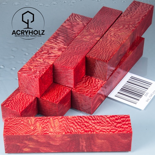 [1540] Plane Pen Blank Red Stabilized | 100x20x20 | acryholz | 1540
