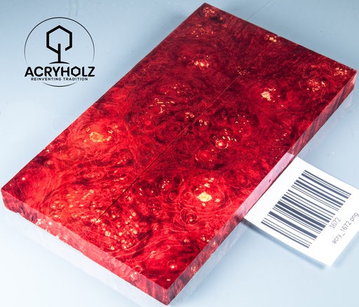 [1672] Radica di Box Elder Stabilizzato | acryholz | 140x40x10 | Coppia di Guancette 1672