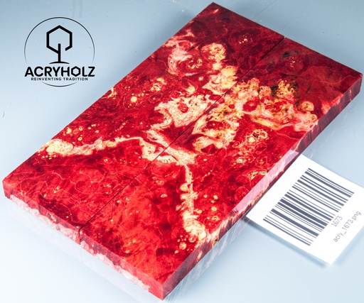 [1673] Box Elder Burl Stabilized | acryholz | 140x40x10 | Pair of Handle Scales 1673