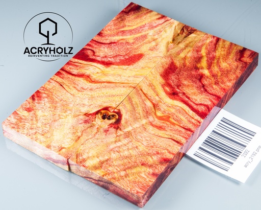 [2192] Peuplier Plaquettes de Manche Stabilisé | 130x45x10 | ACRYHOLZ | Couteau | Bois pour Manche 2192
