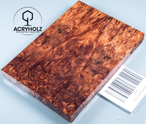 [2270] Arce Burl Cachas Estabilizado | 120x40x9 | acryholz | Mango de Cuchillo | 2270