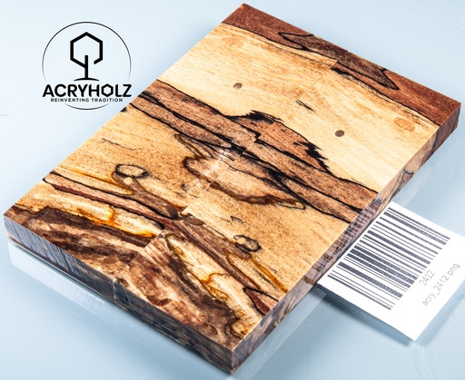 [2412] Haya Spalted Estabilizado Cachas | 120x40x10 | Mango de Cuchillo 2412