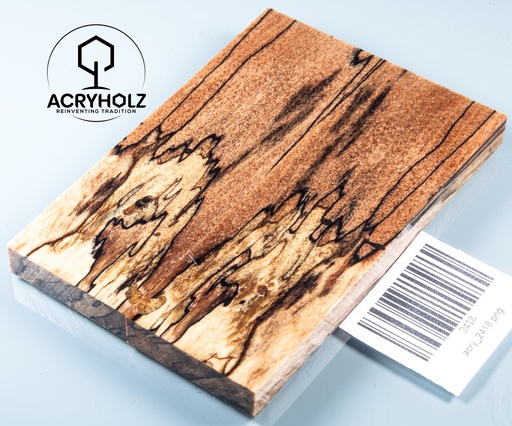 [2418] Hêtre Spalted Stabilisé Plaquettes de Manche | 120x40x10 | Manche de Couteau 2418