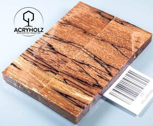 [2420] Haya Spalted Estabilizado Cachas | 120x40x10 | Mango de Cuchillo 2420