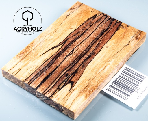 [2422] Beech Spalted Stabilized Handle Scales | 120x40x10 | Knife Handle 2422