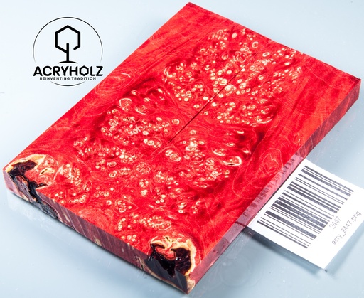 [2447] Box Elder Maser stabilisiert | acryholz | 120x40x10 | Griffschalenpaar 2447