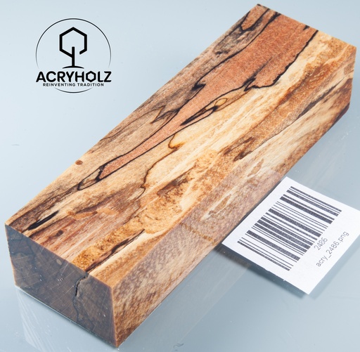 [2486] Buk Spalted Stabilizowany Blok na Rękojeść | 140x40x30 | Rękojeść Noża 2486