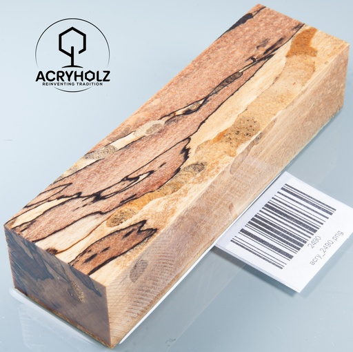 [2490] Haya Spalted Estabilizado Bloque para Mango | 140x40x30 | Mango de Cuchillo 2490