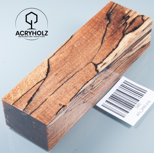 [2492] Faggio Spalted Stabilizzato Blocco per Manico | 140x40x30 | Manico per Coltello 2492