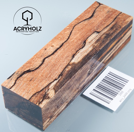 [2499] Haya Spalted Estabilizado Bloque para Mango | 140x40x30 | Mango de Cuchillo 2499