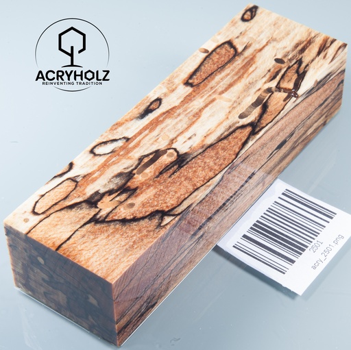 [2501] Buche gestockt stabilisiert Griffblock | 140x40x30 | Messergriff 2501