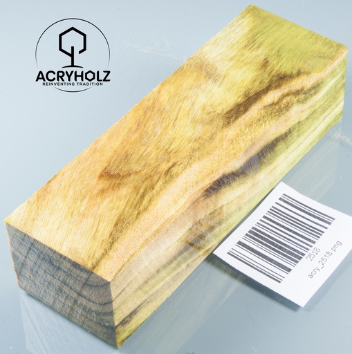 [2518] Pappel Maser stabilisiert Griffblock | 130x40x30| ACRYHOLZ | Messergriff 2518