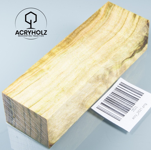 [2521] Pappel Maser stabilisiert Griffblock | 130x40x30| ACRYHOLZ | Messergriff 2521