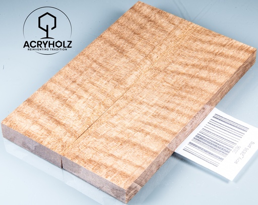 [2836] Walnuss Griffschalen geriegelt stabilisiert | 130x40x30 | acryholz | 2836