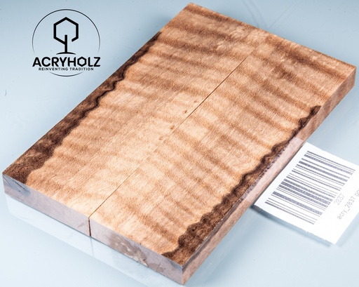[2837] Walnuss Griffschalen geriegelt stabilisiert | 130x40x10 | acryholz | 2837