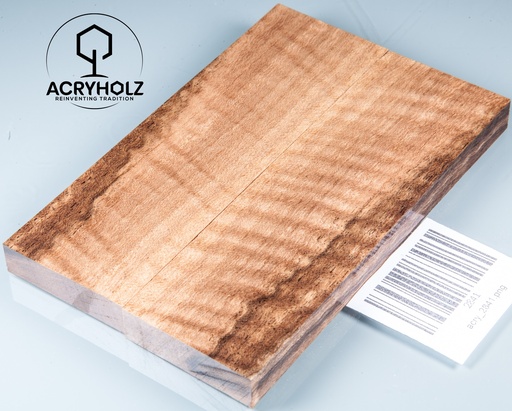 [2841] Walnuss Griffschalen geriegelt stabilisiert | 130x40x10 | acryholz | 2841