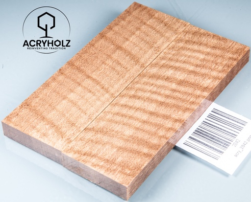 [2842] Walnuss Griffschalen geriegelt stabilisiert | 130x40x10 | acryholz | 2842