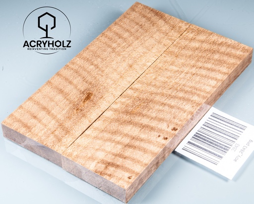 [2843] Walnuss Griffschalen geriegelt stabilisiert | 130x40x10 | acryholz | 2843
