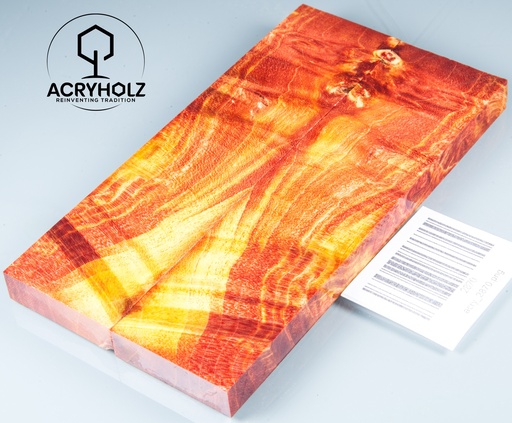 [2870] Pappel Griffschalen stabilisiert | 140x38x10| ACRYHOLZ | Messer | Griffholz 2870