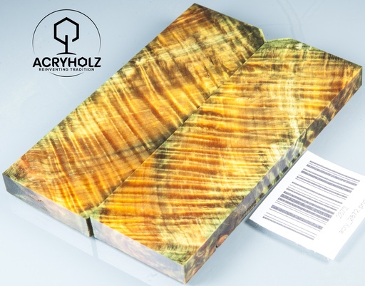 [2872] Kastanie Griffschalen stabilisiert | 120x40x10| ACRYHOLZ | Messer | Griffholz 2872
