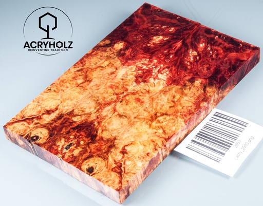 [2900] Eschenahorn Maser stabilisiert | acryholz | 135x44x10 | Griffschalenpaar 2900