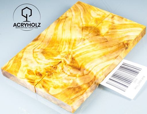 [2904] Pappel Griffschalen stabilisiert | 130x40x10| ACRYHOLZ | Messer | Griffholz 2904